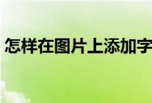 怎样在图片上添加字（怎么在图片上面加字）