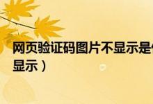 网页验证码图片不显示是什么配置出错（网页验证码图片不显示）