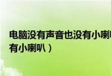 电脑没有声音也没有小喇叭图标怎么办（电脑没有声音也没有小喇叭）