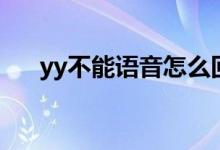 yy不能语音怎么回事（yy语音打不开）