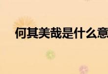 何其美哉是什么意思（美哉是什么意思）