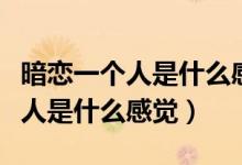 暗恋一个人是什么感觉的说说心情（暗恋一个人是什么感觉）