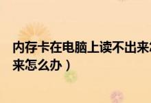 内存卡在电脑上读不出来怎么修复（内存卡在电脑上读不出来怎么办）