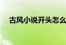 古风小说开头怎么写（小说开头怎么写）