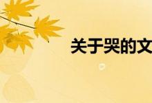 关于哭的文案（哭的文章）