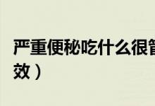 严重便秘吃什么很管用（严重便秘吃什么最有效）