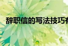 辞职信的写法技巧有哪些（辞职信的写法）