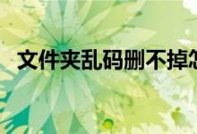 文件夹乱码删不掉怎么回事（文件夹乱码）