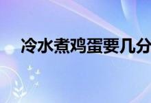 冷水煮鸡蛋要几分钟（煮鸡蛋多久能熟）