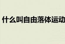 什么叫自由落体运动（什么是自由落体运动）
