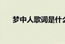 梦中人歌词是什么歌曲（梦中人歌词）