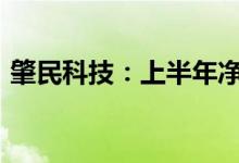 肇民科技：上半年净利同比预增50%—64%