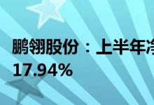 鹏翎股份：上半年净利同比预增378.71%—417.94%