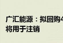 广汇能源：拟回购4亿元-8亿元股份 回购股份将用于注销