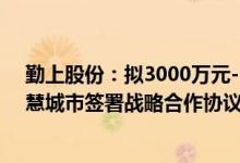 勤上股份：拟3000万元-5000万元回购公司股份 与浪潮智慧城市签署战略合作协议
