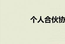 个人合伙协议（个人合伙）