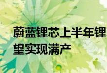 蔚蓝锂芯上半年锂电池销量超预期 下半年有望实现满产