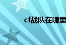 cf战队在哪里找（cf我的战队）