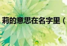 莉的意思在名字里（取名字莉的意思是什么）