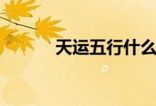 天运五行什么意思（天运五行）