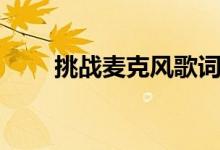 挑战麦克风歌词（挑战麦克风苏醒）