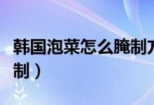 韩国泡菜怎么腌制方法视频（韩国泡菜怎么腌制）