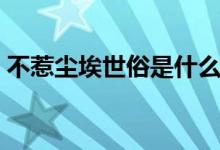 不惹尘埃世俗是什么意思（世俗是什么意思）