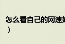 怎么看自己的网速好不好（怎么看自己的网速）