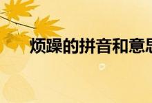 烦躁的拼音和意思解释（烦躁的拼音）