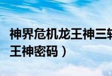 神界危机龙王神三转出什么技能（神界危机龙王神密码）