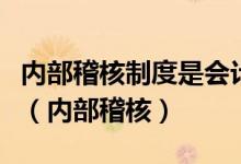 内部稽核制度是会计机构内部的一种工作制度（内部稽核）