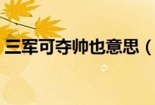三军可夺帅也意思（三军可夺帅也的下一句）