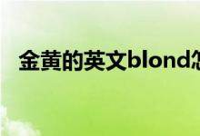 金黄的英文blond怎么读（blond怎么读）