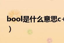 bool是什么意思c++语言（bool是什么意思）