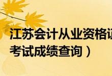 江苏会计从业资格证考试（江苏会计从业资格考试成绩查询）