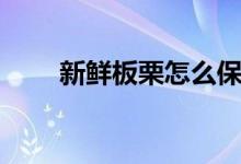 新鲜板栗怎么保存（板栗怎么保存）