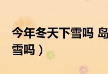 今年冬天下雪吗 岛頔 小说（江西省今年会下雪吗）