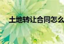土地转让合同怎么写（转让合同怎么写）