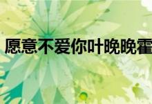 愿意不爱你叶晚晚霍庭深小说（愿意不爱你）