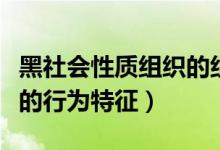 黑社会性质组织的组织特征（黑社会性质组织的行为特征）