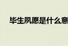 毕生夙愿是什么意思（夙愿是什么意思）