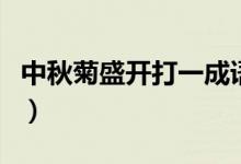 中秋菊盛开打一成语语（中秋菊盛开打一成语）