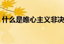 什么是唯心主义非决定论（什么是唯心主义）