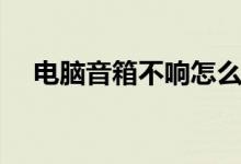 电脑音箱不响怎么解决（电脑音箱不响）