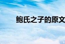 鲍氏之子的原文及翻译(鲍氏之子)