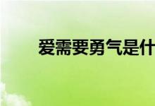 爱需要勇气是什么歌（爱需要勇气）