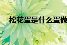 松花蛋是什么蛋做的（松花蛋是什么蛋）