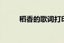 稻香的歌词打印版（稻香的歌词）